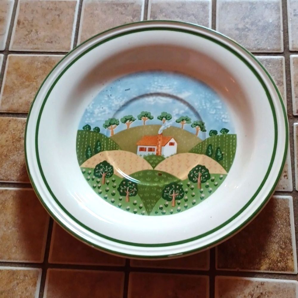 Sangostone country COTTAGE 6 Inch PLATE #3645‎ Korea EUC